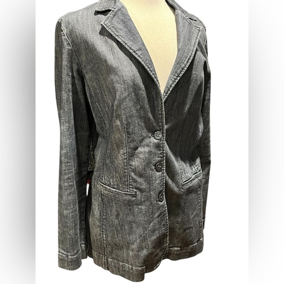 From Nine West Jeans denim 3 button front blazer - Picture 6 of 12